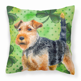 Welsh Terrier St Patrick's Design Fabric Decorative Pillow