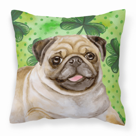 Pug St Patrick's Design Fabric Decorative Pillow