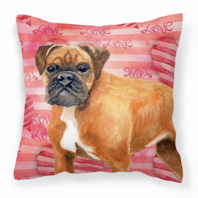 Boxer 1 Love Stripes Fabric Decorative Pillow