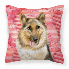 German Shepherd 1 Love Stripes Fabric Decorative Pillow