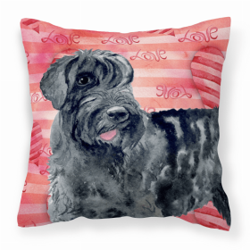 Giant Schnauzer Love Stripes Fabric Decorative Pillow