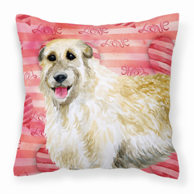 Irish Wolfhound Love Stripes Fabric Decorative Pillow