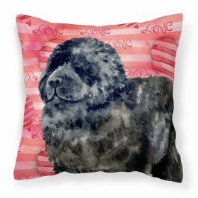 Newfoundland Love Stripes Fabric Decorative Pillow