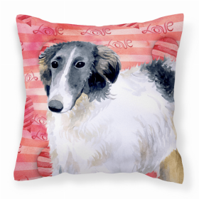 Borzoi/Russian Wolfhound Love Stripes Fabric Decorative Pillow