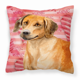 Rhodesian Ridgeback Love Stripes Fabric Decorative Pillow