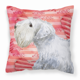 Sealyham Terrier Love Stripes Fabric Decorative Pillow