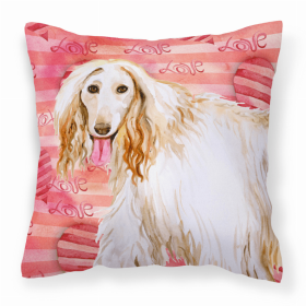 Afghan Hound Love Stripes Fabric Decorative Pillow