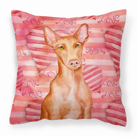 Pharaoh Hound Love Stripes Fabric Decorative Pillow