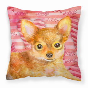 Russian Toy Terrier Love Stripes Fabric Decorative Pillow