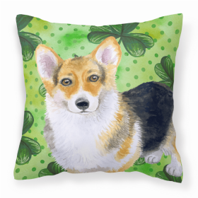 Corgi St Patrick's Fabric Decorative Pillow