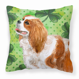 Cavalier King Charles Spaniel St Patrick's Fabric Decorative Pillow