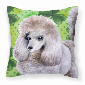 Poodle St Patrick's Fabric Decorative Pillow