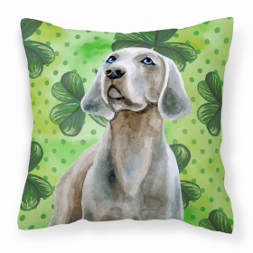 Weimaraner St Patrick's Fabric Decorative Pillow