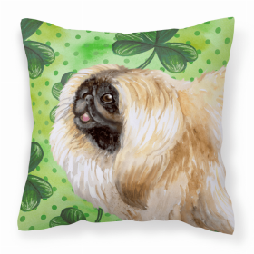 Pekingese St Patrick's Fabric Decorative Pillow