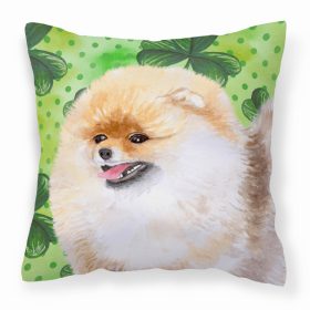 Pomeranian St Patrick's Fabric Decorative Pillow