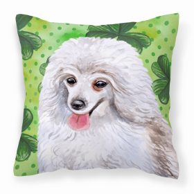 Poodle - Medium St Patrick's Fabric Decorative Pillow