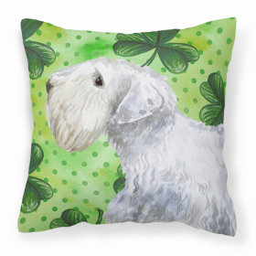 Sealyham Terrier St Patrick's Fabric Decorative Pillow