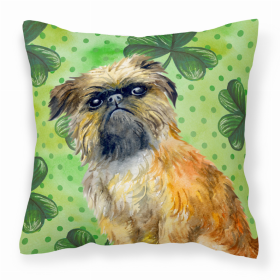 Brussels Griffon St Patrick's Fabric Decorative Pillow