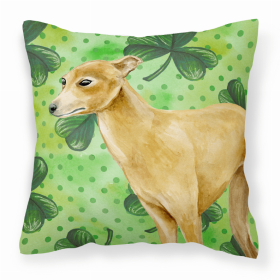 Italian Greyhound St Patrick's Fabric Decorative Pillow