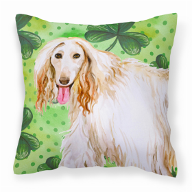 Afghan Hound St Patrick's Fabric Decorative Pillow