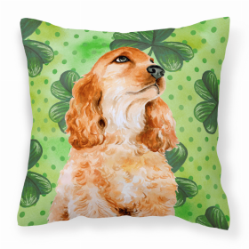 Cocker Spaniel St Patrick's Fabric Decorative Pillow