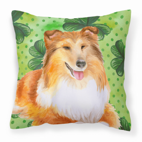 Sheltie/Shetland Sheepdog St Patrick's Fabric Decorative Pillow