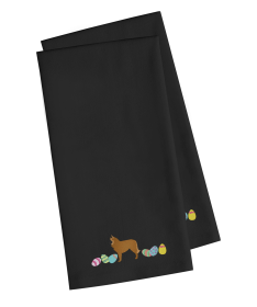 Belgian Sheepdog Easter Dog Design Embroidered Kitchen Towel Set of 2