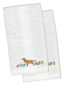 Cocker Spaniel 1 Easter Dog Design White Embroidered Plush Hand Towel Set of 2