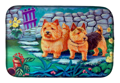 Norwich Terrier 2 Art Dish Drying Mat