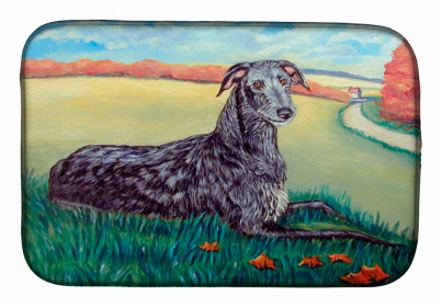 Scottish Deerhound Art Dish Drying Mat