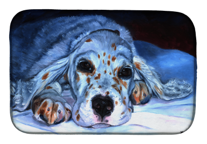 English Setter Art Dish Drying Mat