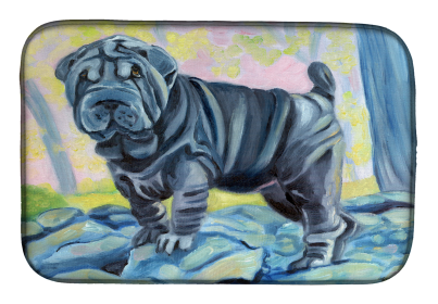 Shar Pei Art Dish Drying Mat