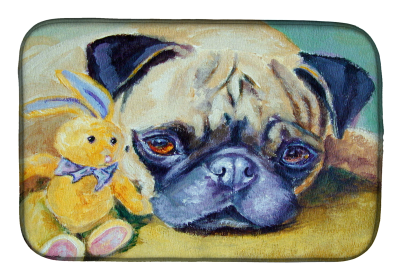 Pug Art Dish Drying Mat