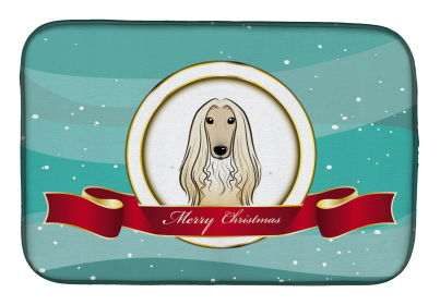 Afghan Hound 1 Holiday  Dish Drying Mat