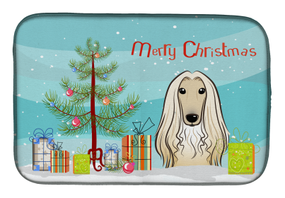 Afghan Hound Holiday  Dish Drying Mat