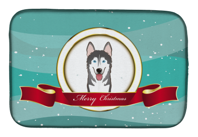 Alaskan Malamute 1 Holiday  Dish Drying Mat