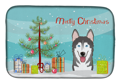 Alaskan Malamute Holiday  Dish Drying Mat