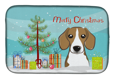 Beagle 1 Holiday  Dish Drying Mat