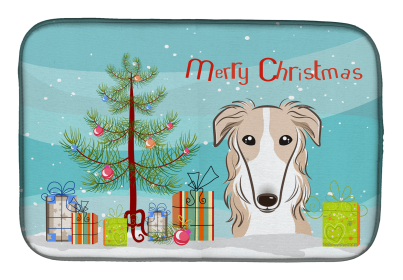 Borzoi Holiday  Dish Drying Mat