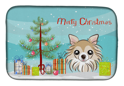 Chihuahua Holiday  Dish Drying Mat