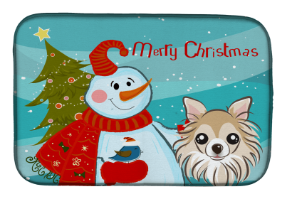 Chihuahua and Snowman Dish Drying Mat