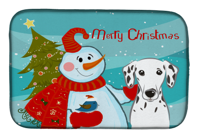 Dalmatian and Snowman Dish Drying Mat