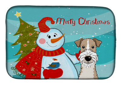 Fox Terrier - Wire and Snowman Dish Drying Mat