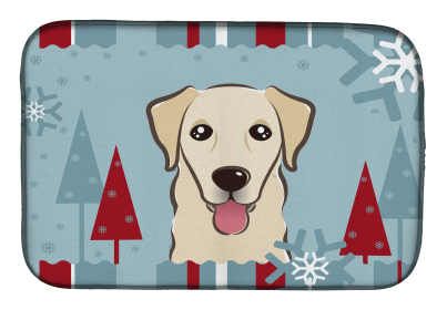 Golden Retriever - Shorthair Winter Holiday Dish Drying Mat