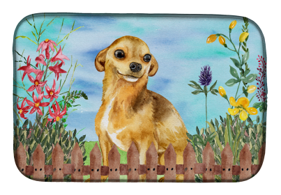 Chihuahua Spring Dish Drying Mat