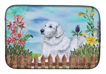 Maremma Sheepdog Spring Dish Drying Mat