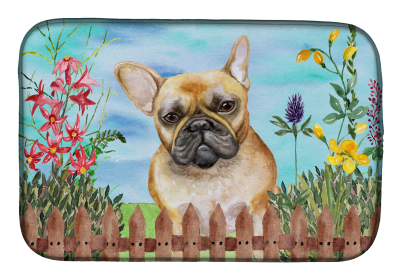 French Bulldog Spring Dish Drying Mat