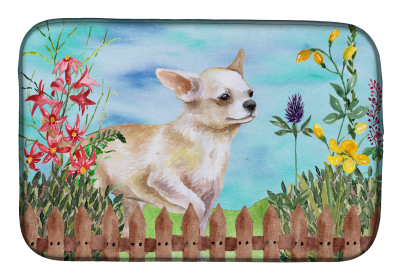 Chihuahua Leg Up Spring Dish Drying Mat