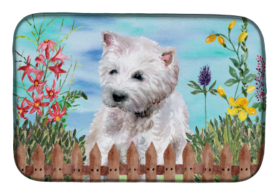 West Highland White Terrier Spring Dish Drying Mat