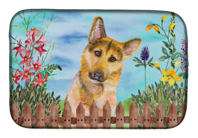 German Shepherd #2 Spring Dish Drying Mat